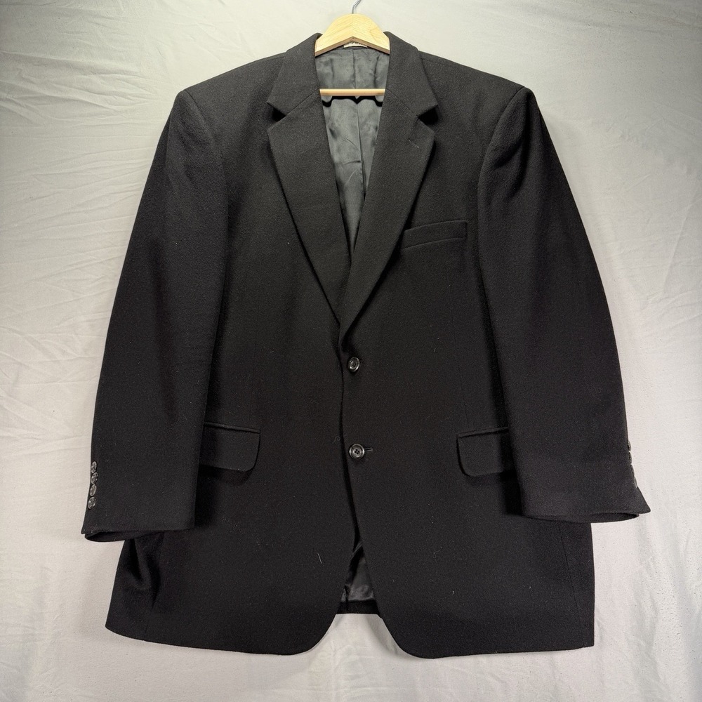 Jos A Bank Blazer Mens 43R Black Pure Cashmere Two Button Jacket Wedding